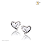 Leaning Heart™ Two-Tone Rhodium Plated Silver Stud Earrings