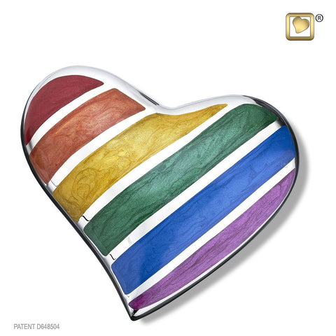 Pride Rainbow Heart Keepsake Urn