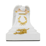 Weeping Angel Cremation Urn - White with Gold Accents