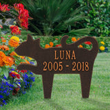 Silhouette Cat Memorial Garden Marker