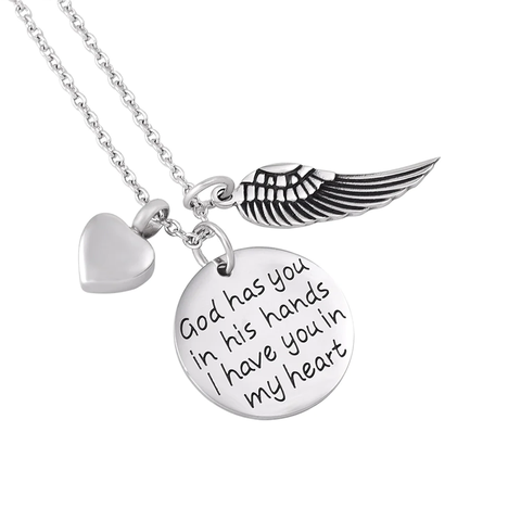 God Has You In His Hands Cremation Necklace