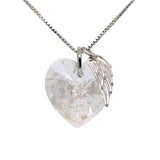 Angel Wing White Heart Necklace