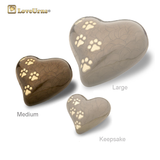 Bronze Pearlescent Paw Print Heart - Medium
