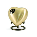 Bronze Pet Paw Heart Keepsake Urn