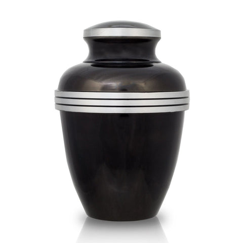 Banded Cremation Urn - Dark Slate Large