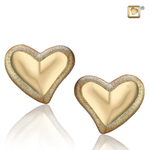 Leaning Heart™ Two-Tone Gold Vermeil Stud Earrings