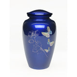 Blue Mother of Pearl Butterfly Cremation Urn