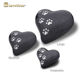 Midnight Pearlescent Paw Print Heart - Large