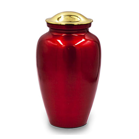 Deep Red Cremation Urn