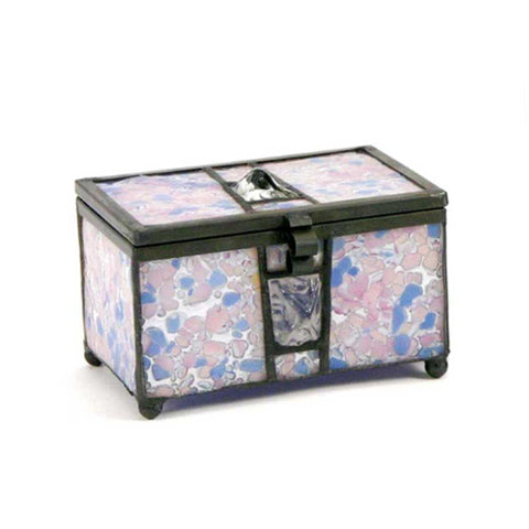 Orchid Stained Glass Box Urn Memory Chest (Keepsake Size)
