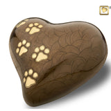 Bronze Pearlescent Paw Print Heart - Large