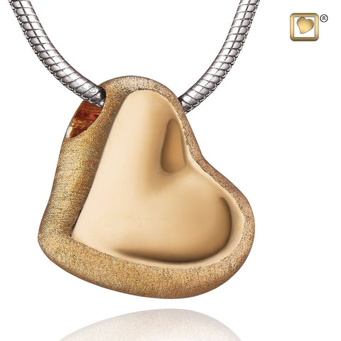 Leaning Heart™ Two-Tone Gold Vermeil Cremation Pendant
