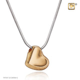 Leaning Heart™ Two-Tone Gold Vermeil Cremation Pendant