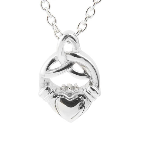 Silver Tone Claddagh Cremation Necklace – Stainless Steel