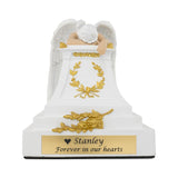 Weeping Angel Cremation Urn - White with Gold Accents