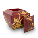 Burgundy Red Orchid Cremation Urn