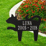 Silhouette Cat Memorial Garden Marker